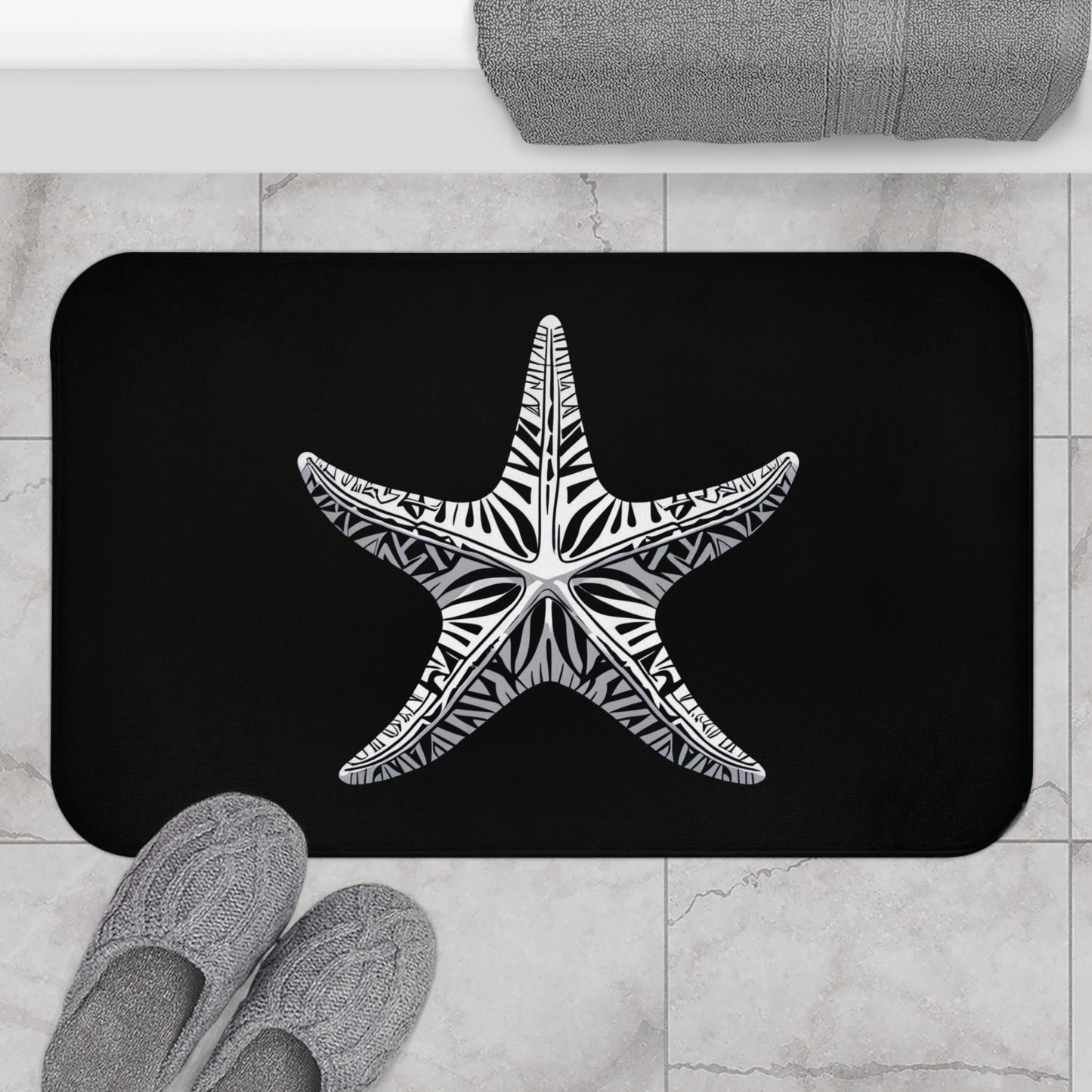 Tribal Bath Mat. Ocean Energy, Tribal Style