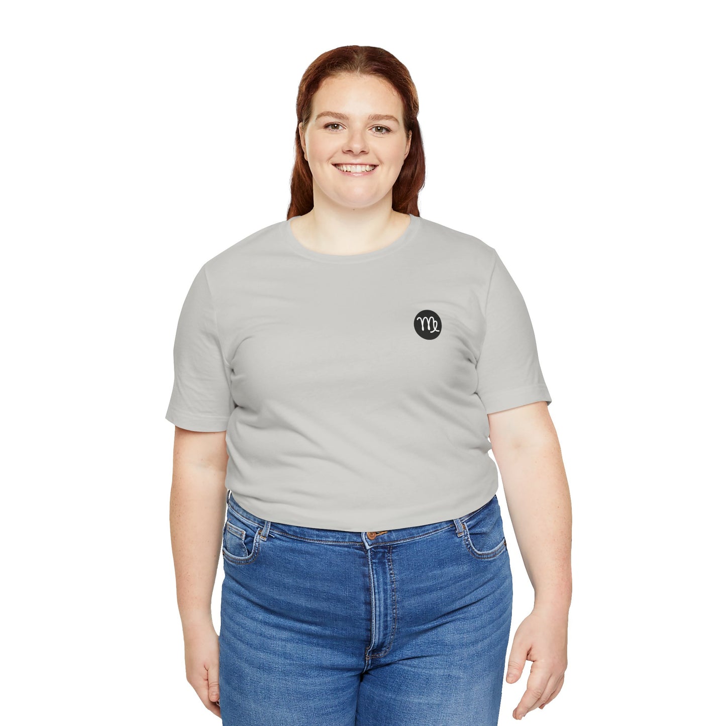 Virgo - Gothic Zodiac T-Shirt. Blue graphic on the back. Zodiac in the Shadows