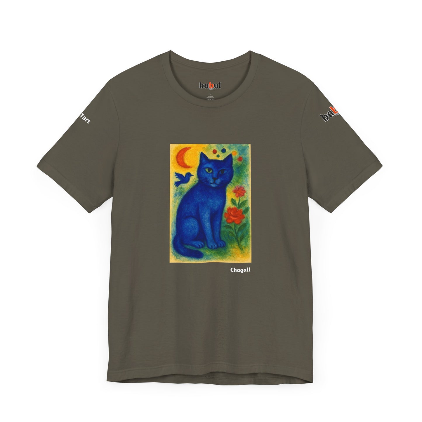 CATART Unisex Jersey Cat T-Shirt - MARC CHAGALL - Iconic Painting Reimagined with Cats