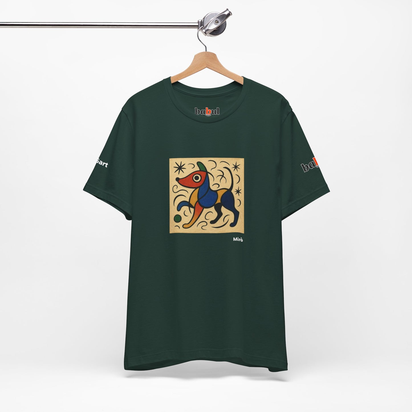 DOGART Unisex Jersey Dog T-Shirt - MIRO - Iconic Painting Reimagined with Dogs