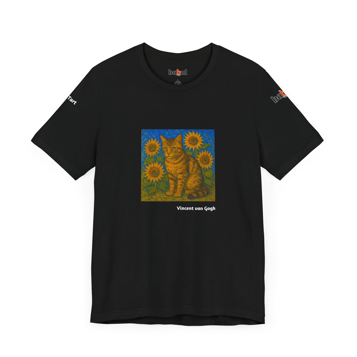 CATART Unisex Jersey Cat T-Shirt - Vincent van Gogh - Iconic Painting Reimagined with Cats