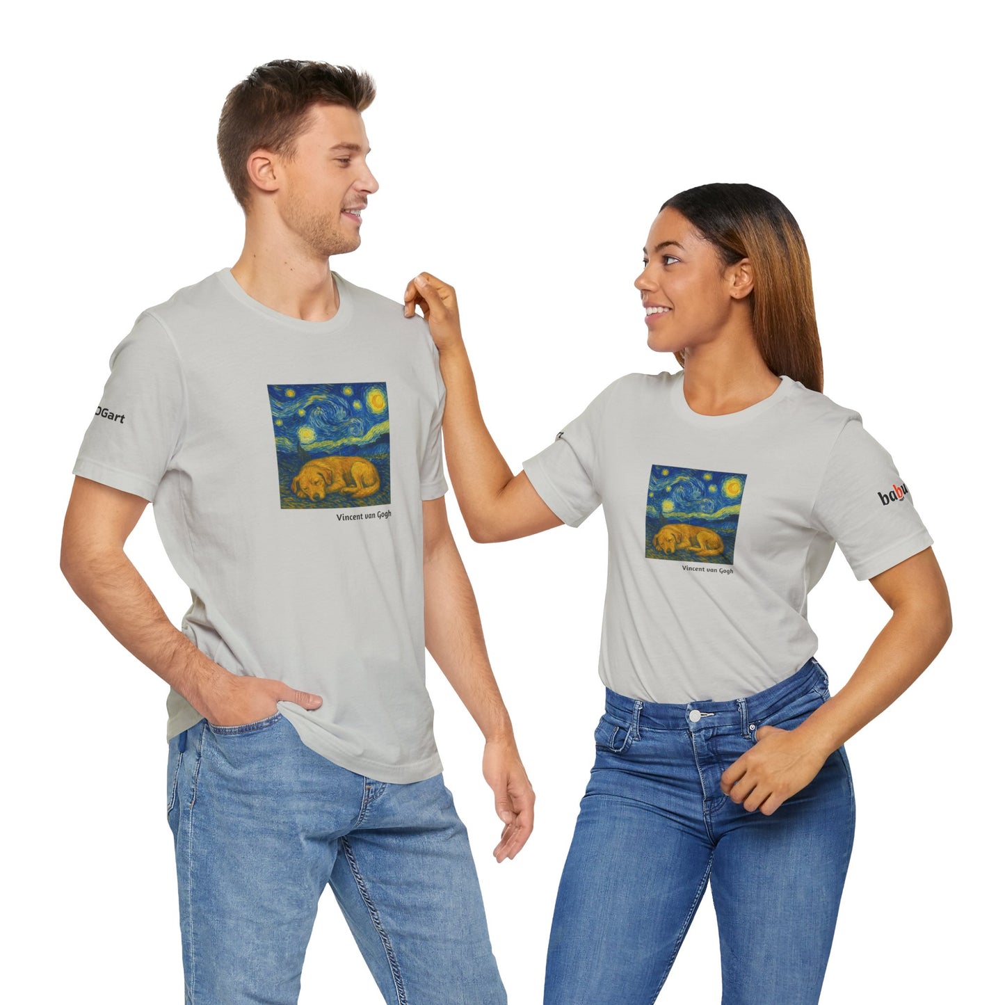 DOGART Unisex Jersey Dog T-Shirt - VAN GOGH - Iconic Painting Reimagined with Dogs