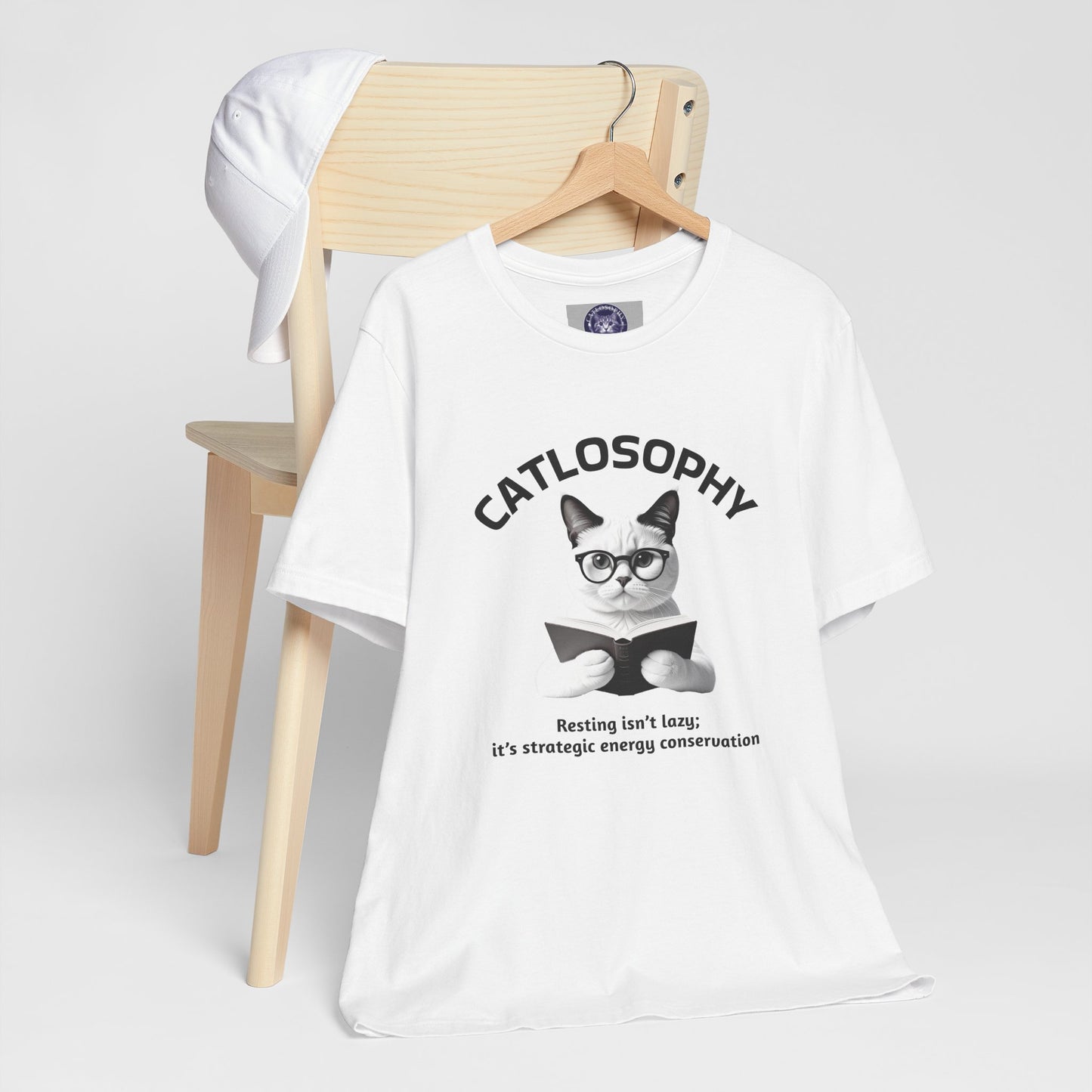 Catlosophy Unisex Jersey Short Sleeve Tee – "Resting isn't Lazy" Design
