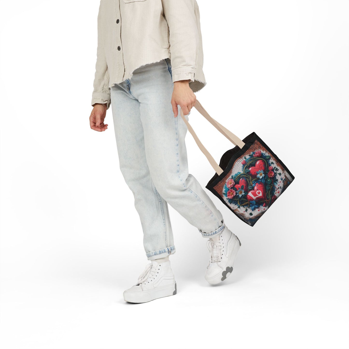 Artistic Surge - Eco-Friendly Canvas Tote Bag - LOVE HEARTS