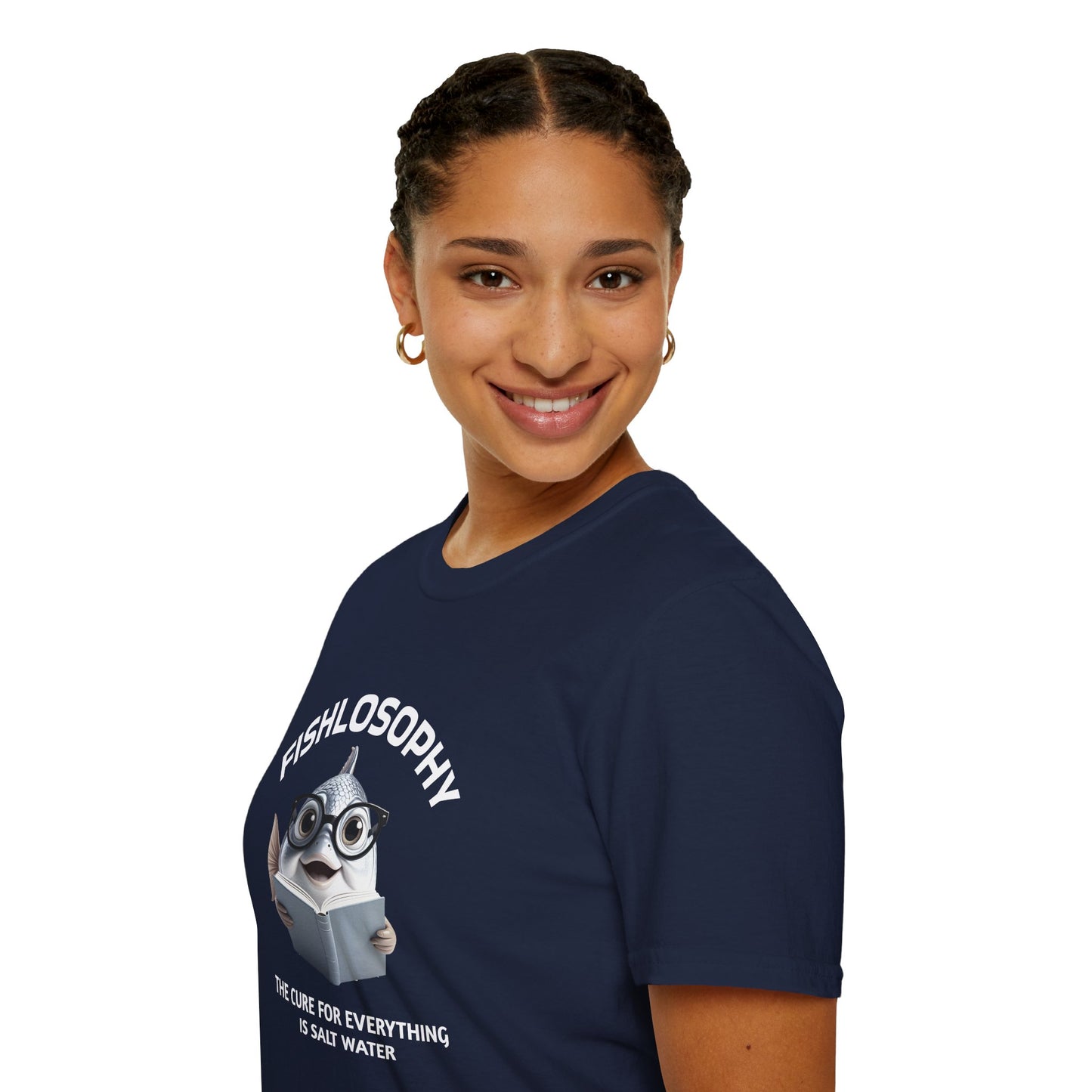 Fishlosophy Unisex T-Shirt - Ocean Vibes and Life's Questions Design - The Cure For Everything Is Salt Water