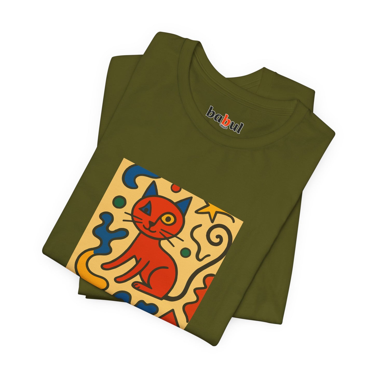 CATART Unisex Jersey Cat T-Shirt - MIRO - Iconic Painting Reimagined with Cats