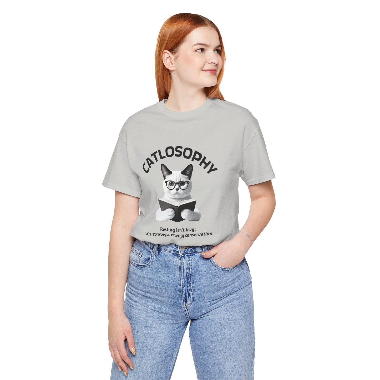 Catlosophy Unisex Jersey Short Sleeve Tee – "Resting isn't Lazy" Design