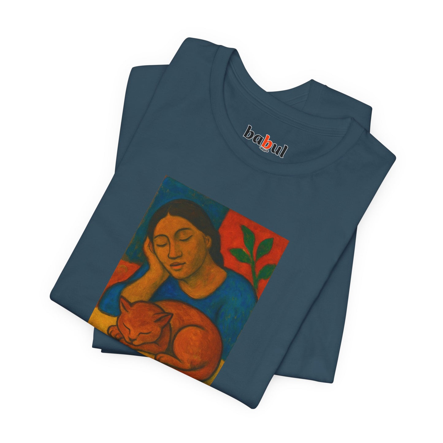 CATART Unisex Jersey Cat T-Shirt - GAUGUIN - Iconic Painting Reimagined with Cats