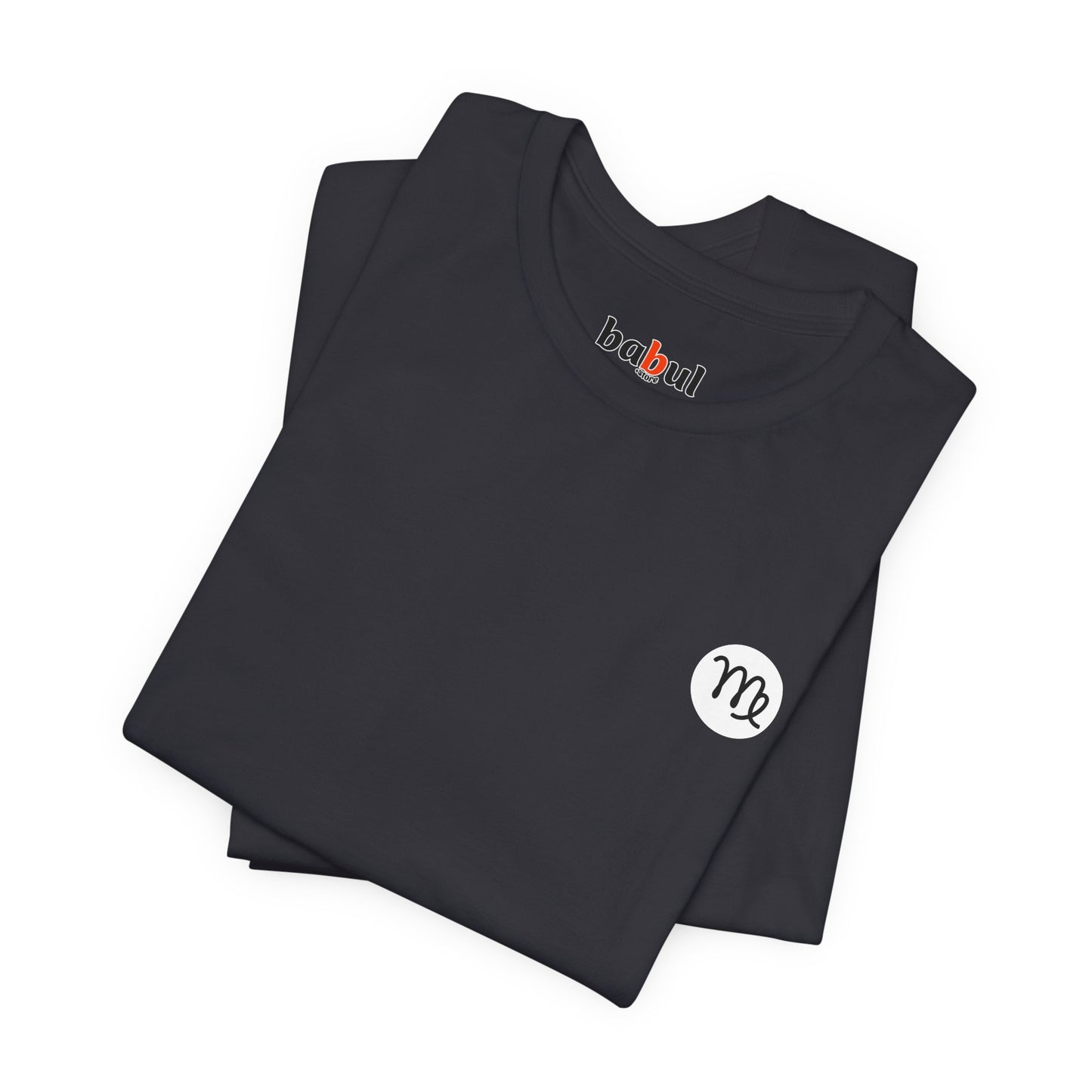 Virgo - Gothic Zodiac T-Shirt. Blue graphic on the back. Zodiac in the Shadows