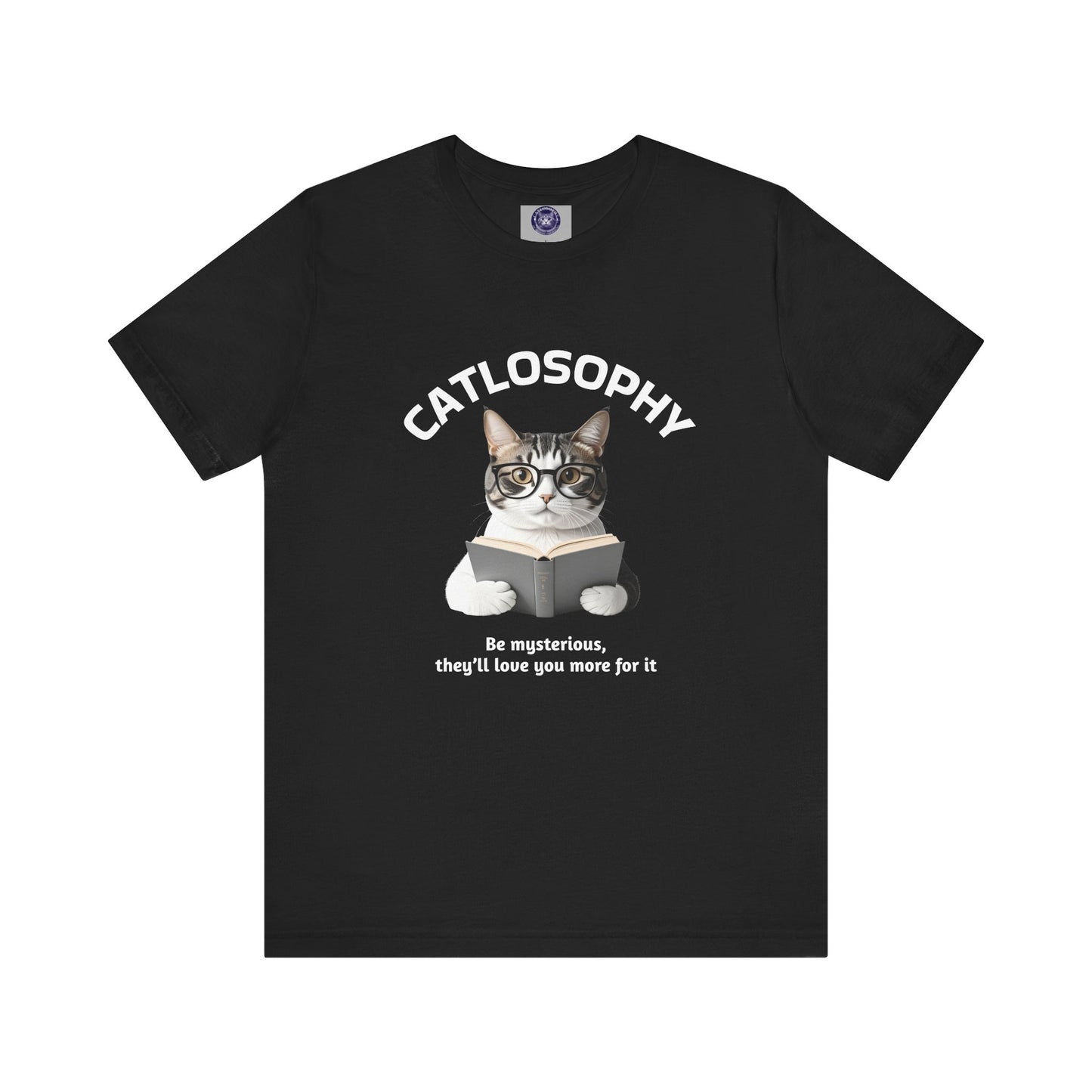 Catlosophy Unisex Jersey Short Sleeve Tee – "Be mysterious" Design