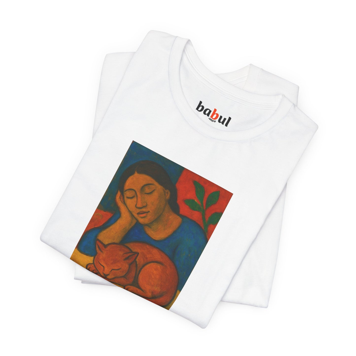 CATART Unisex Jersey Cat T-Shirt - GAUGUIN - Iconic Painting Reimagined with Cats