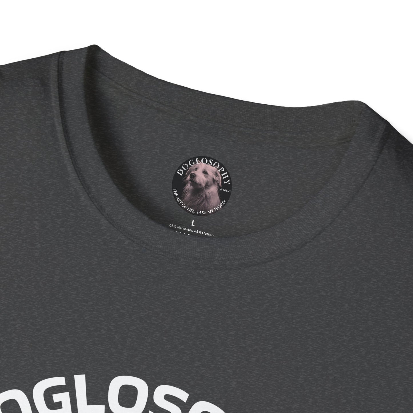 Doglosophy Unisex Softstyle T-Shirt - "Happiness is a Warm Sunbeam" Design