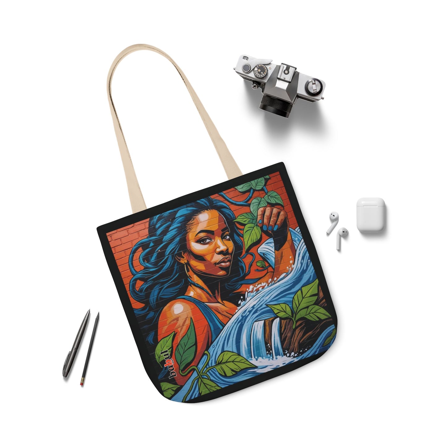 Artistic Surge - Eco-Friendly Canvas Tote Bag - WOMAN WITH WATER