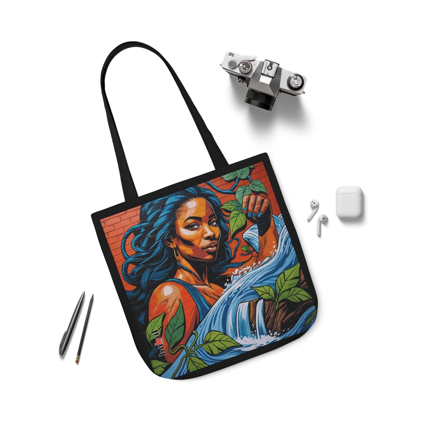 Artistic Surge - Eco-Friendly Canvas Tote Bag - WOMAN WITH WATER