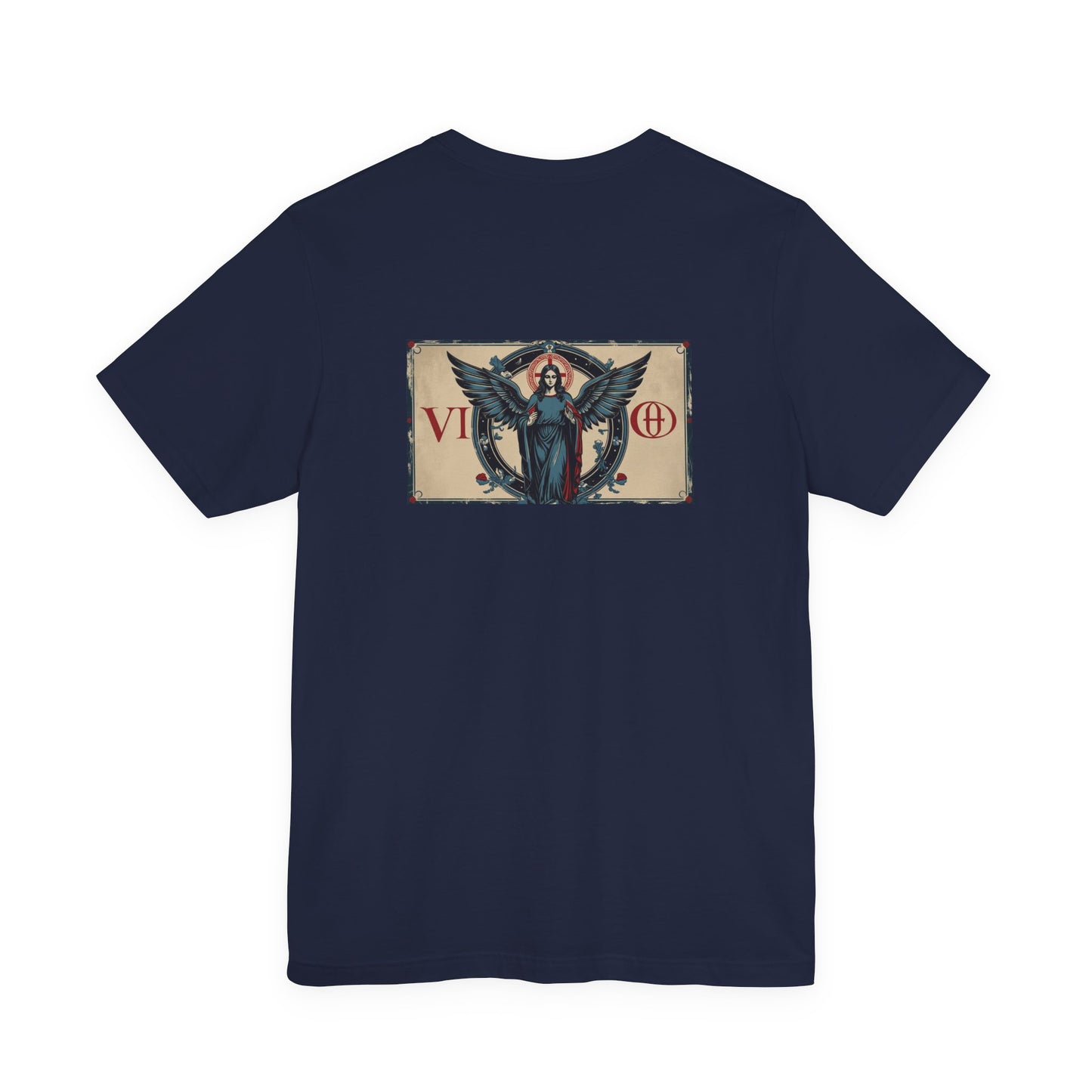 Virgo - Gothic Zodiac T-Shirt. Blue graphic on the back. Zodiac in the Shadows