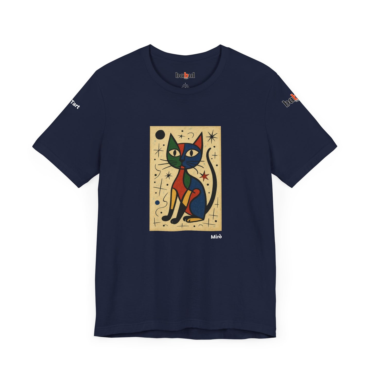 CATART Unisex Jersey Cat T-Shirt - MIRO - Iconic Painting Reimagined with Cats