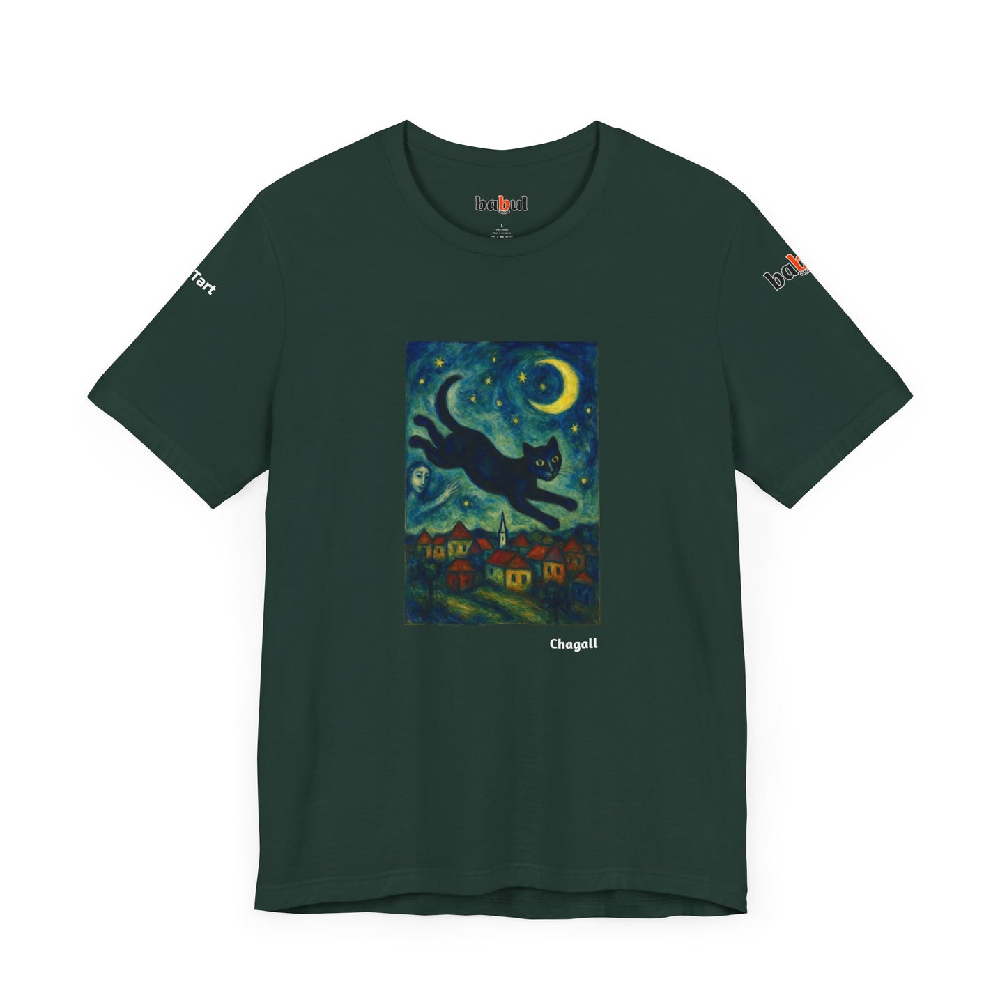 CATART Unisex Jersey Cat T-Shirt - MARC CHAGALL - Iconic Painting Reimagined with Cats