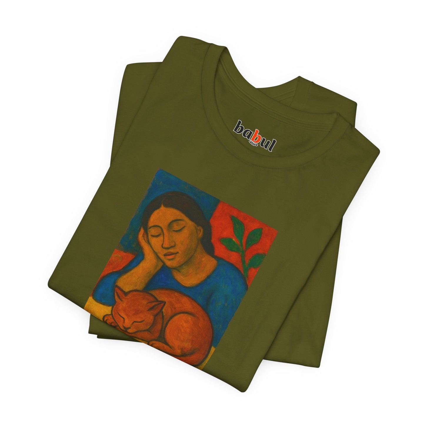 CATART Unisex Jersey Cat T-Shirt - GAUGUIN - Iconic Painting Reimagined with Cats