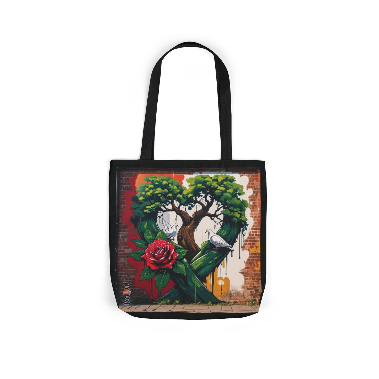 Artistic Surge - Eco-Friendly Canvas Tote Bag - HEART WITH ROSE