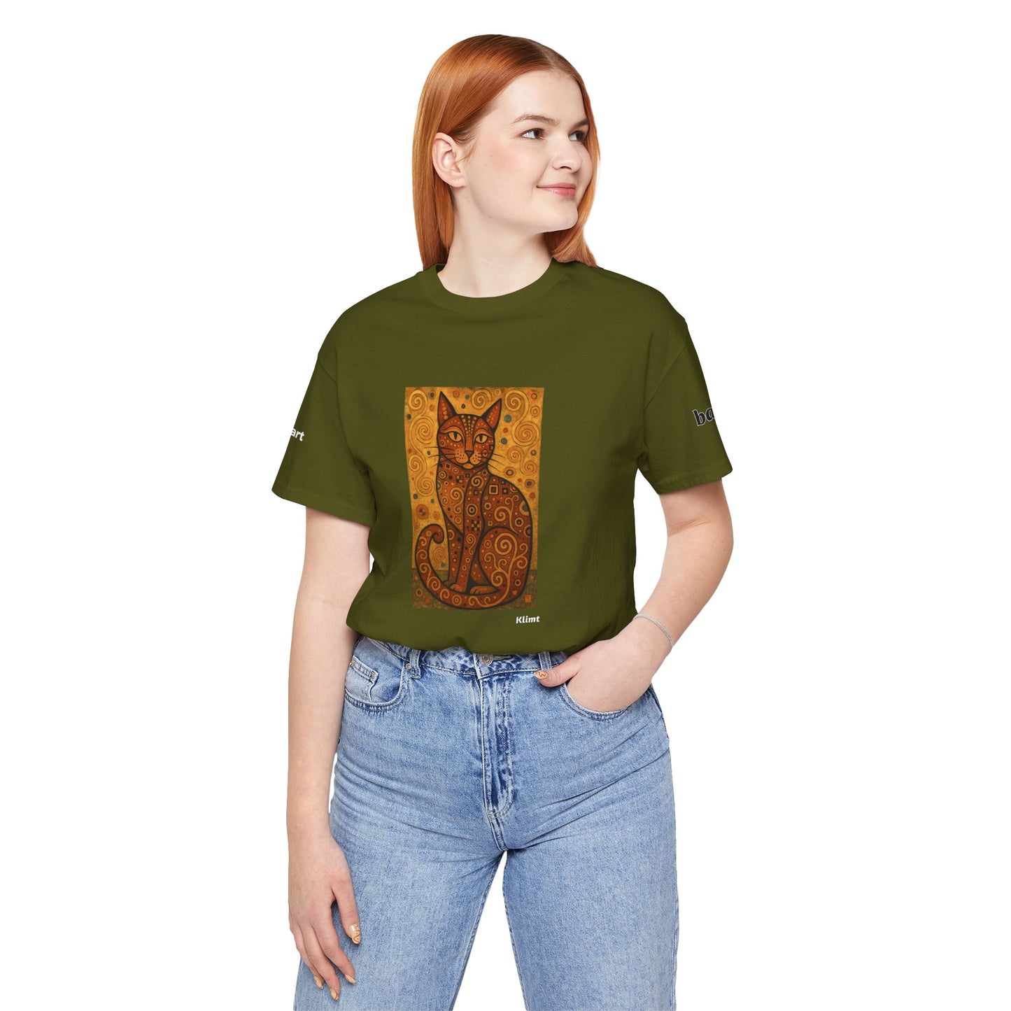 CATART Unisex Jersey Cat T-Shirt - KLIMT - Iconic Painting Reimagined with Cats