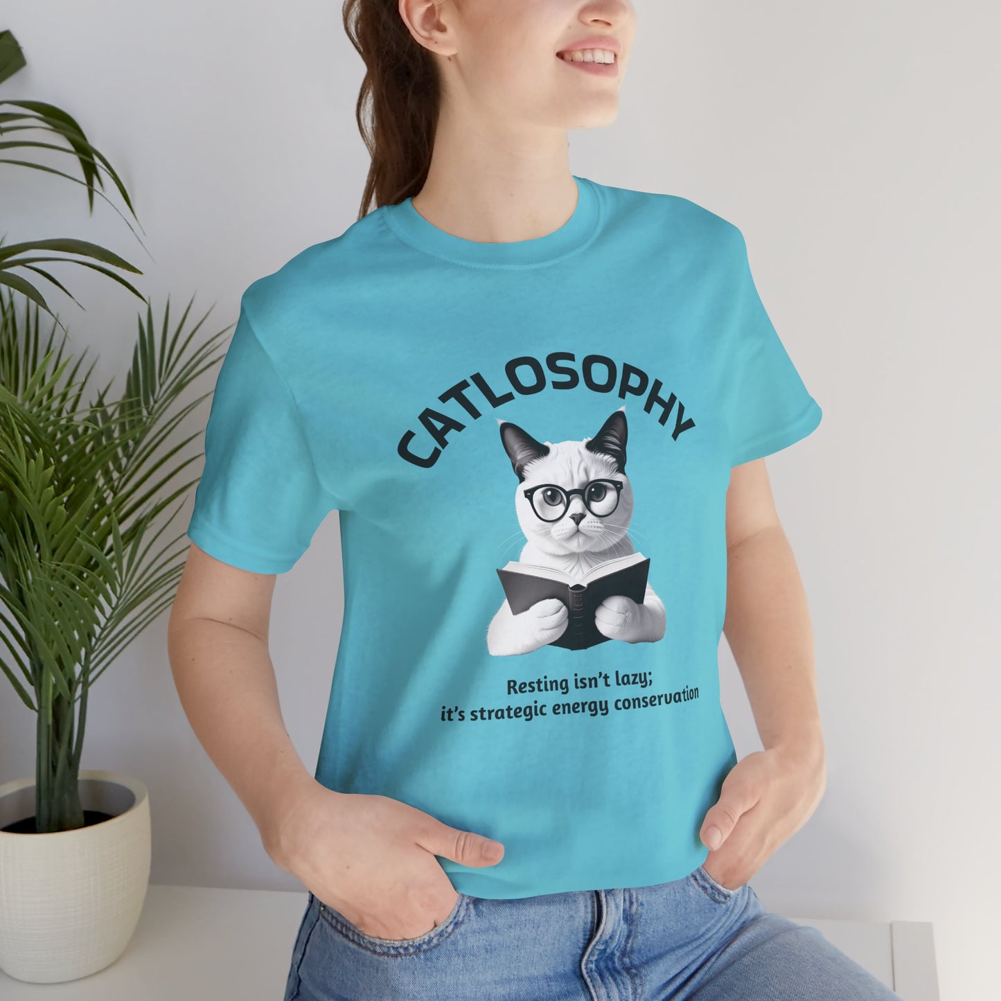 Catlosophy Unisex Jersey Short Sleeve Tee – "Resting isn't Lazy" Design