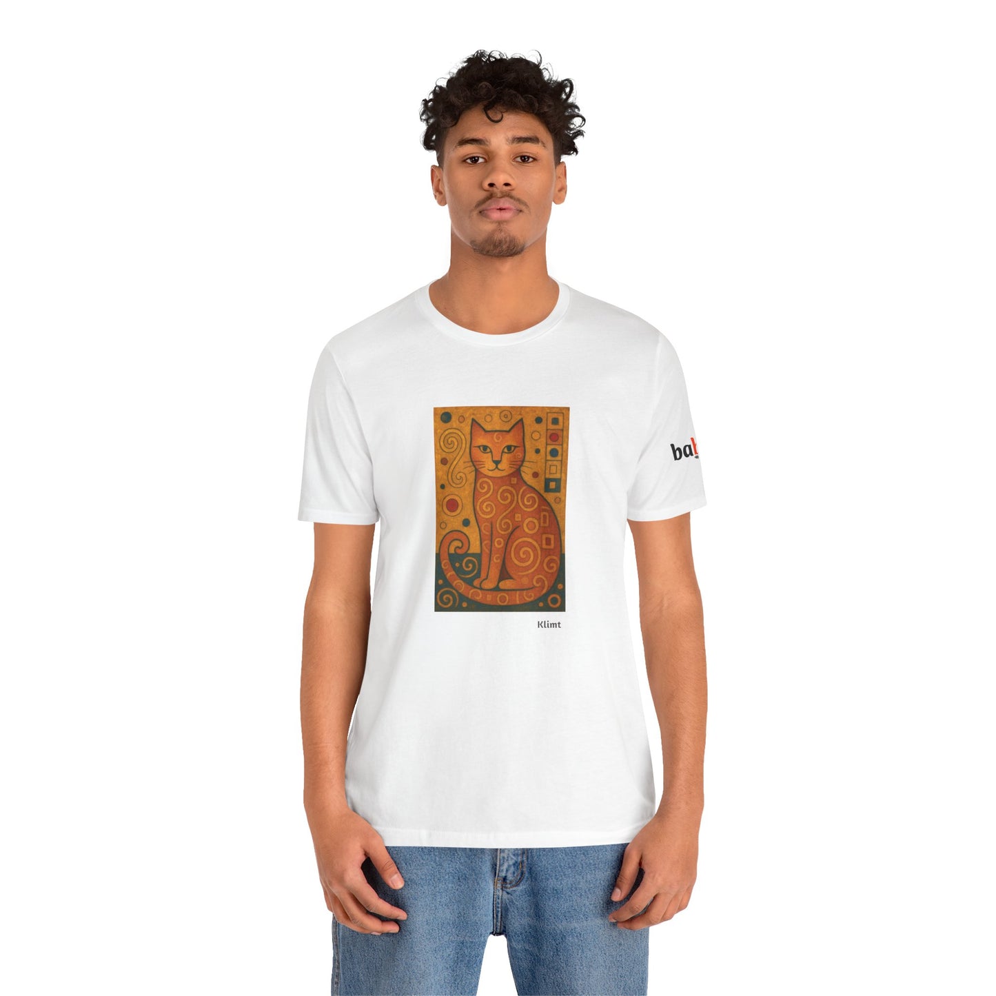 CATART Unisex Jersey Cat T-Shirt - KLIMT - Iconic Painting Reimagined with Cats