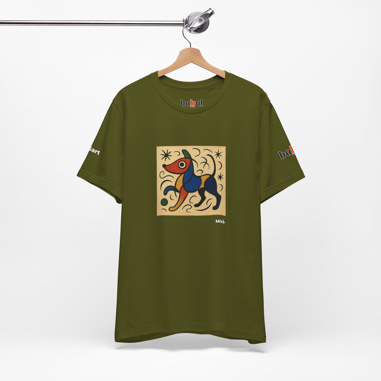 DOGART Unisex Jersey Dog T-Shirt - MIRO - Iconic Painting Reimagined with Dogs