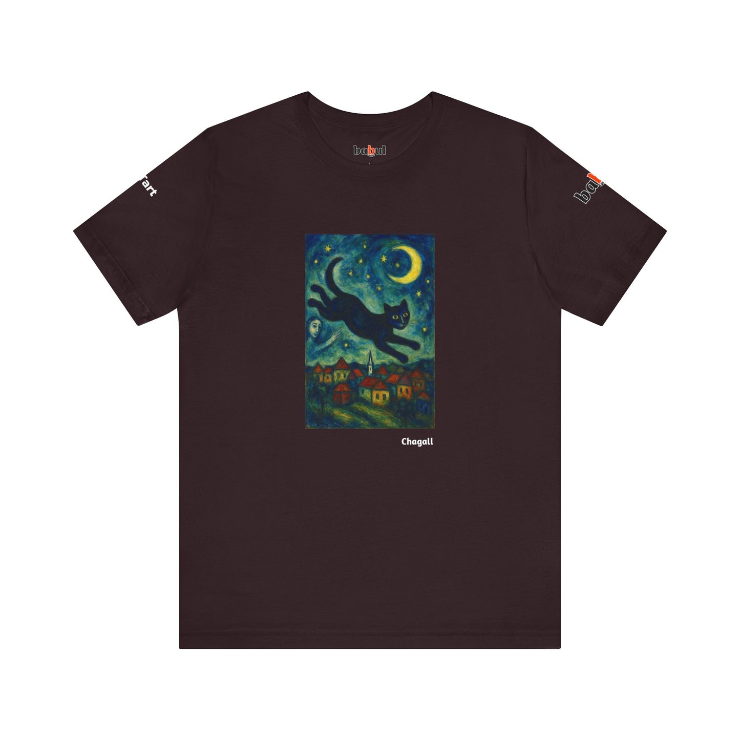 CATART Unisex Jersey Cat T-Shirt - MARC CHAGALL - Iconic Painting Reimagined with Cats