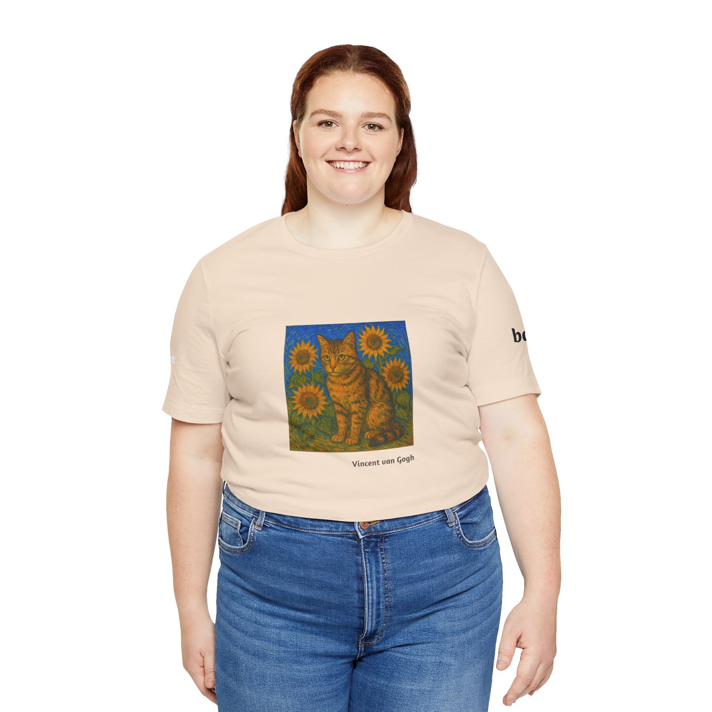 CATART Unisex Jersey Cat T-Shirt - Vincent van Gogh - Iconic Painting Reimagined with Cats