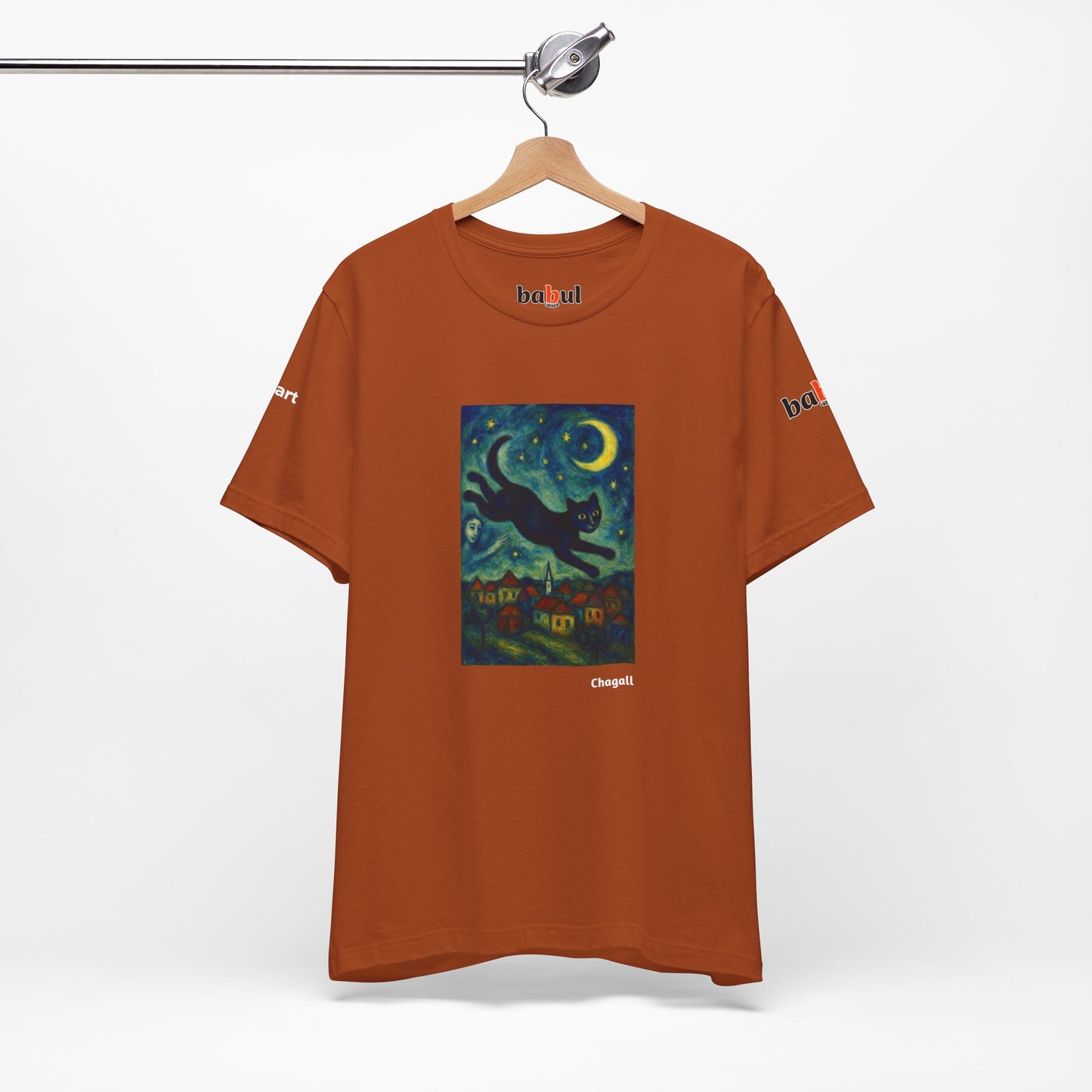 CATART Unisex Jersey Cat T-Shirt - MARC CHAGALL - Iconic Painting Reimagined with Cats