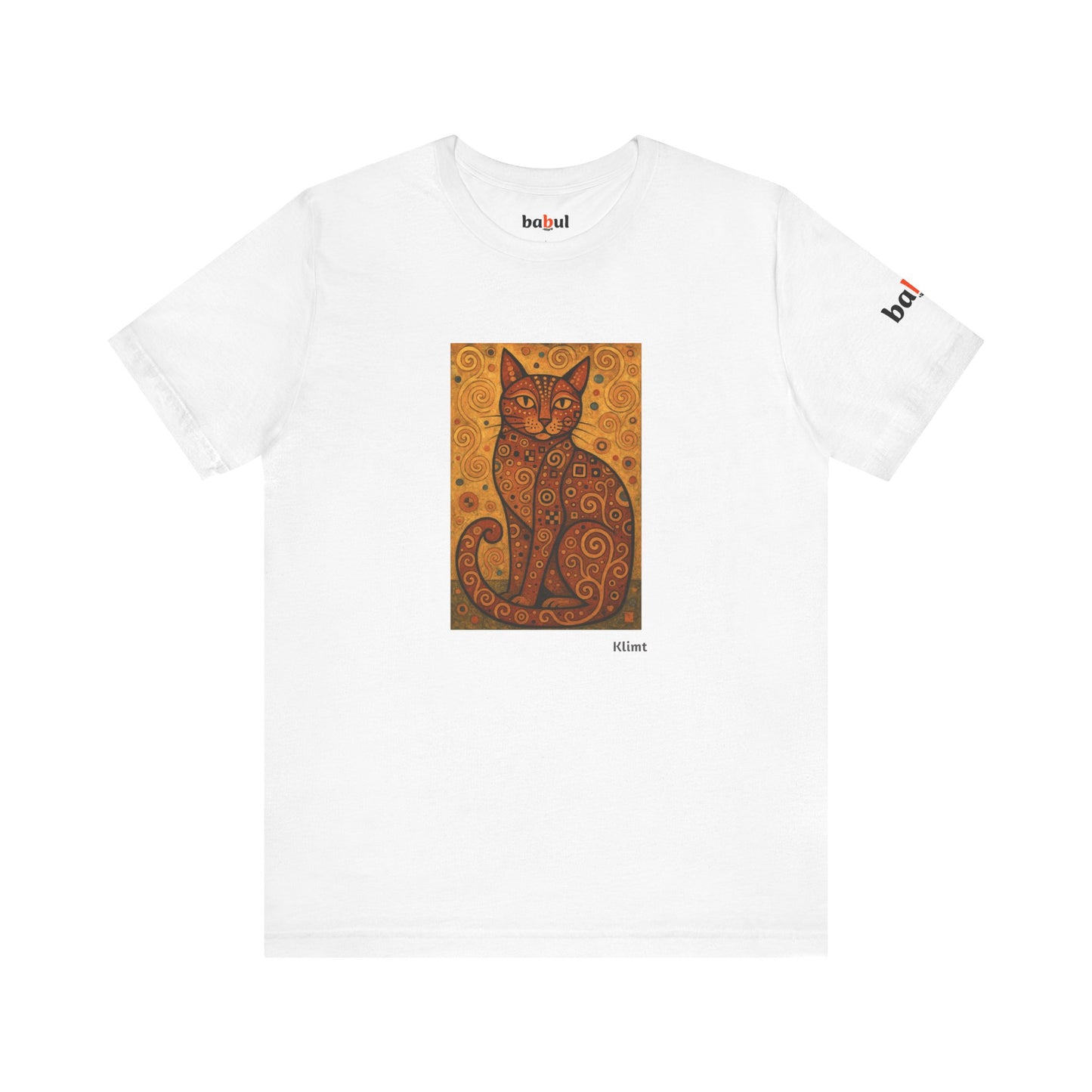 CATART Unisex Jersey Cat T-Shirt - KLIMT - Iconic Painting Reimagined with Cats