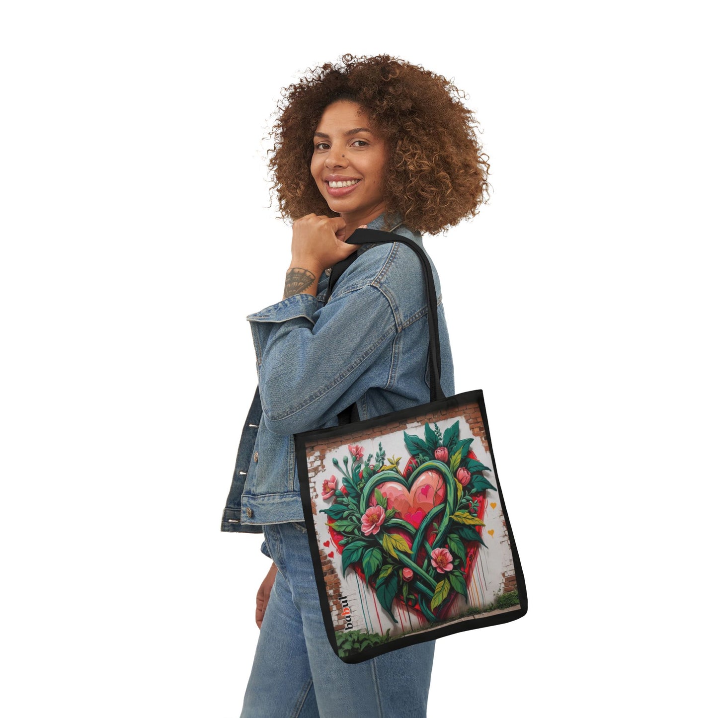 Artistic Surge - Eco-Friendly Canvas Tote Bag - FLOWERED HEARTS