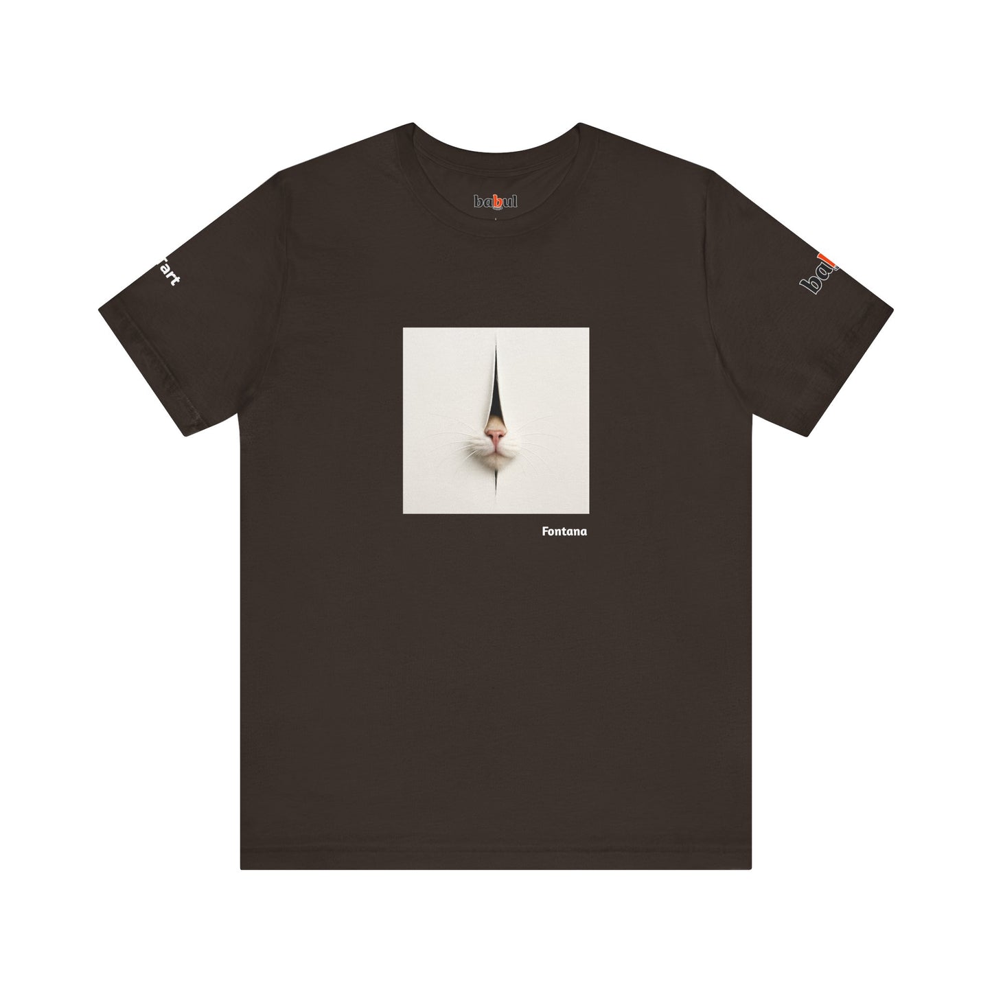 CATART Unisex Jersey Cat T-Shirt - FONTANA - Iconic Painting Reimagined with Cats