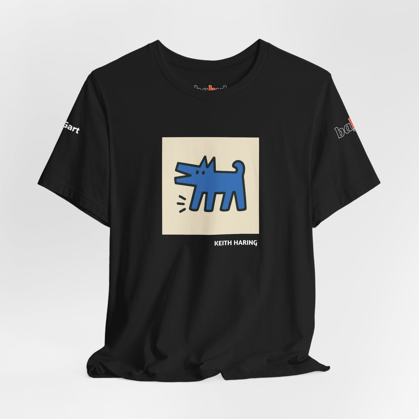 DOGART Unisex Jersey Cat T-Shirt - KEITH HARING - Iconic Painting Reimagined with Dogs