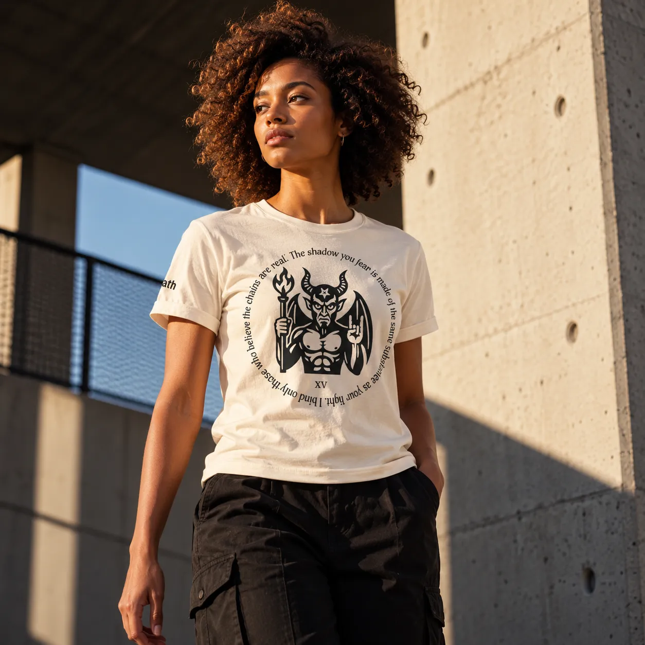 Arcana Pop graphic T-shirts featuring colorful symbolic artwork