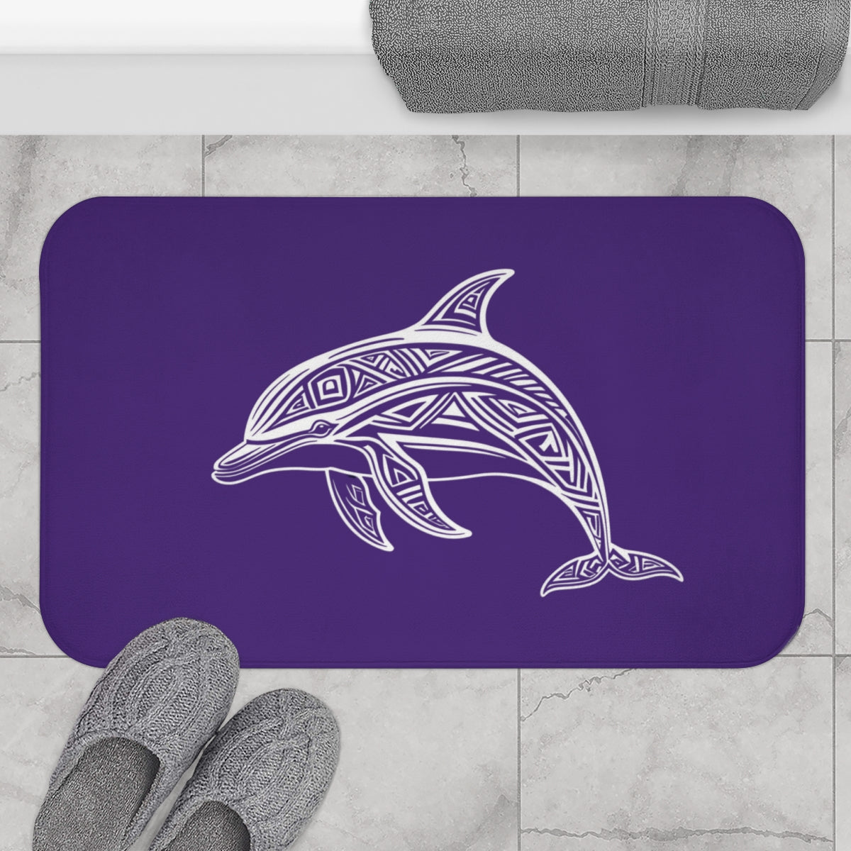 Tribal Bath Mat. Ocean Energy, Tribal Style