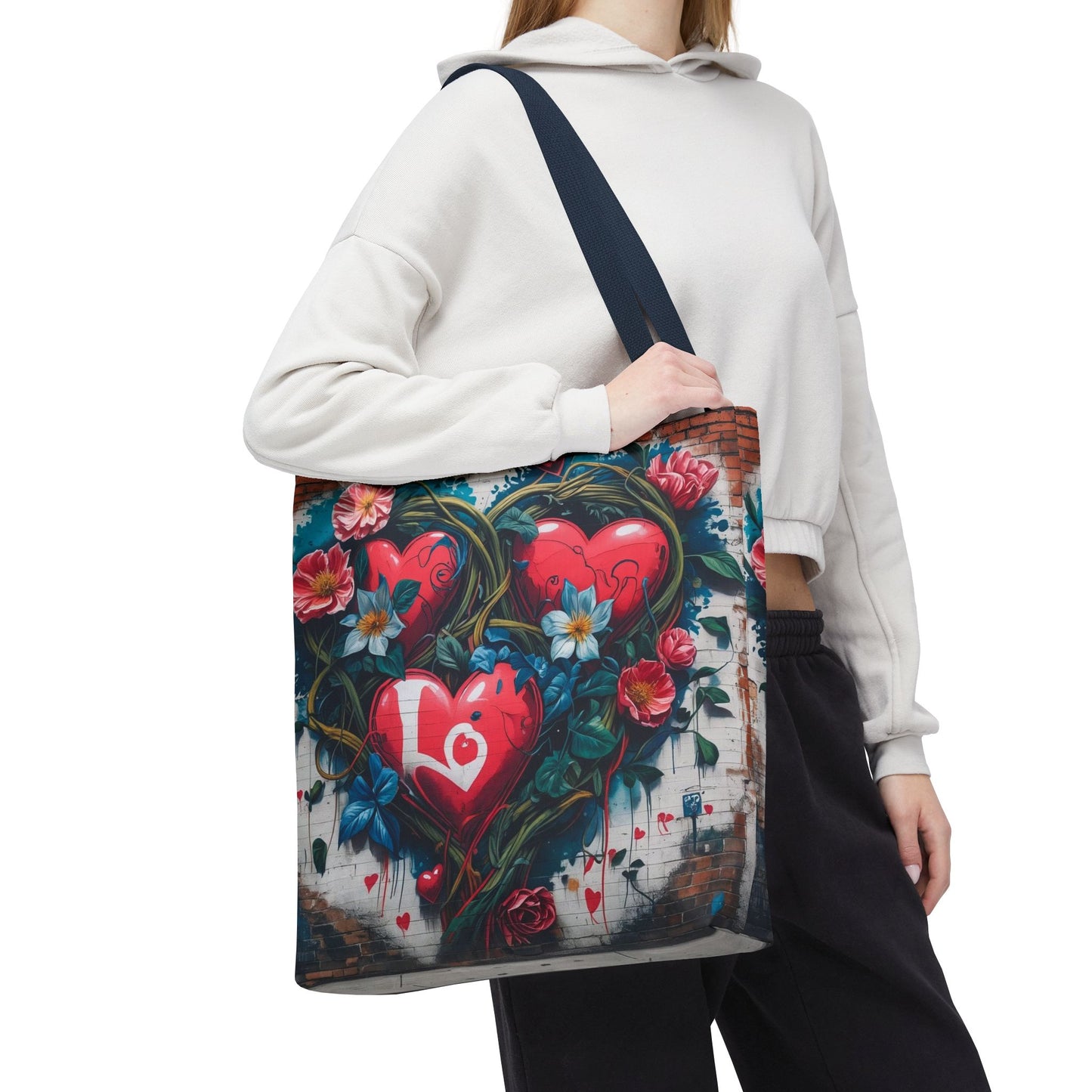 Artistic Surge - Eco-Friendly Canvas Tote Bag - HEARTS OF LOVE