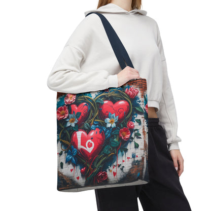 Artistic Surge - Eco-Friendly Canvas Tote Bag - HEARTS OF LOVE