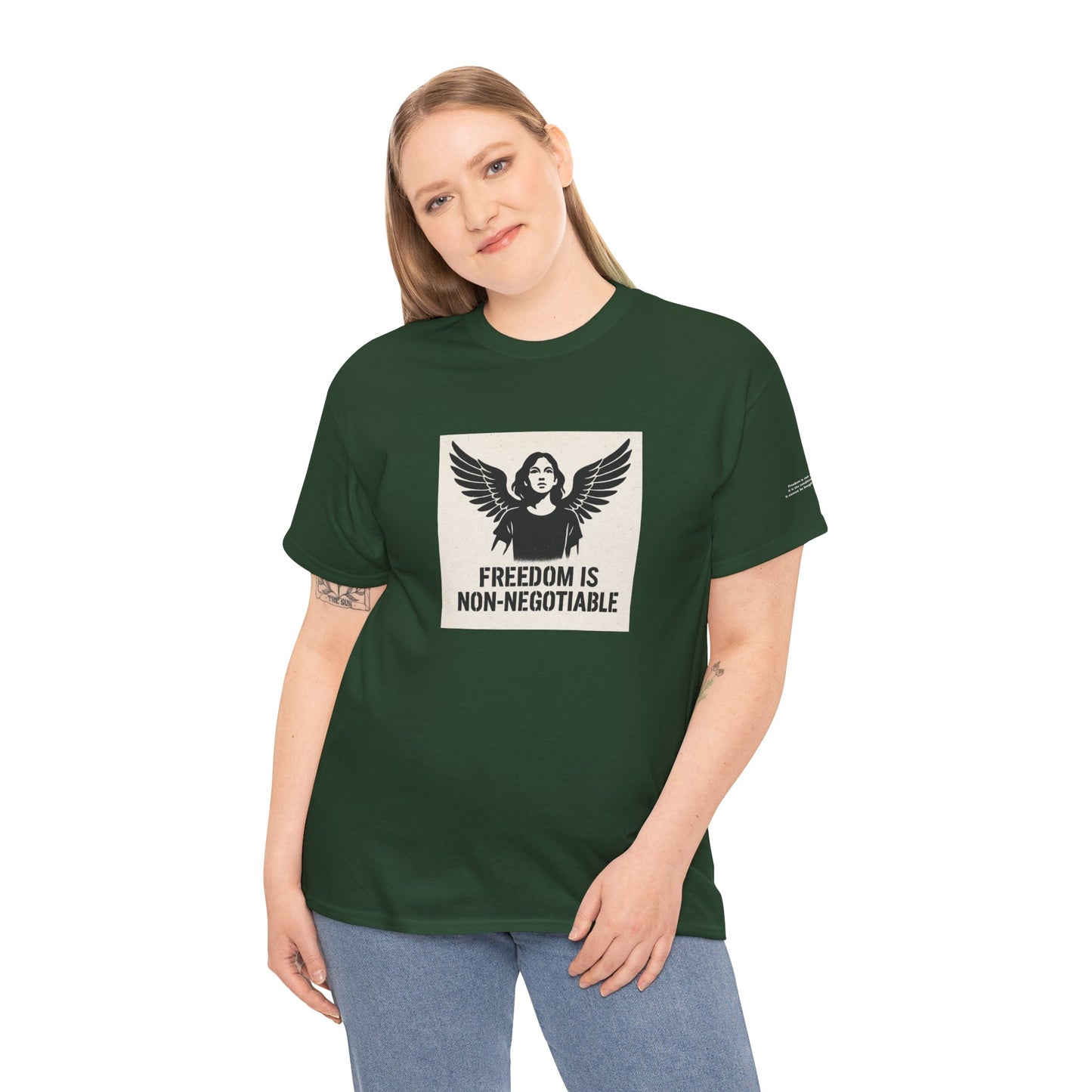 Rebel Graphic Tee - Unisex Heavy Cotton T-Shirt for the Wild at Heart. Rebel Tees, Born to Be Worn - FREEDOM IS NON-NEGOTIABLE