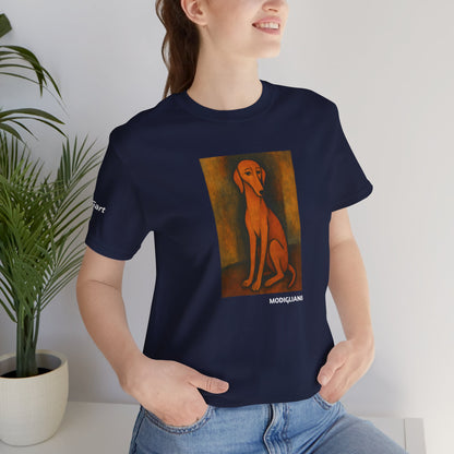 DOGART Unisex Jersey DOG T-Shirt - MODIGLIANI - Iconic Painting Reimagined with Dogs