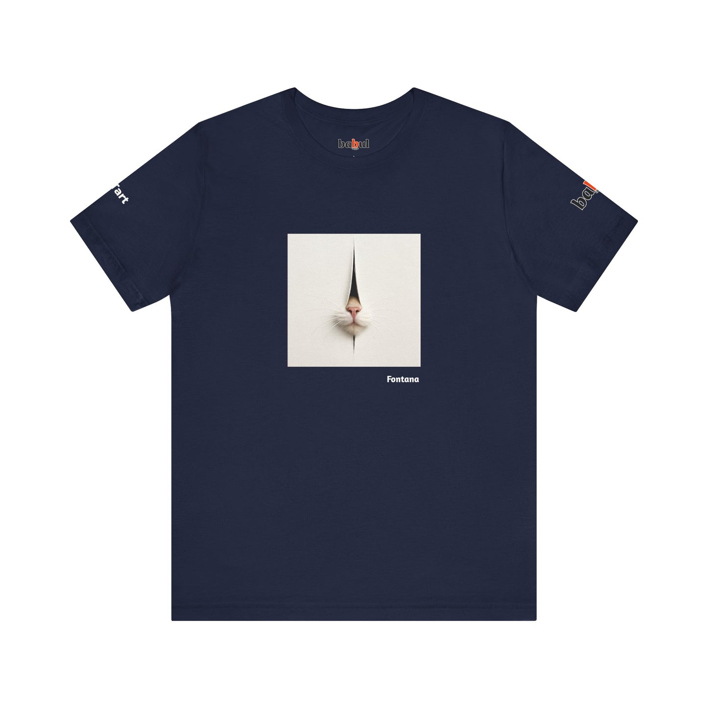 CATART Unisex Jersey Cat T-Shirt - FONTANA - Iconic Painting Reimagined with Cats