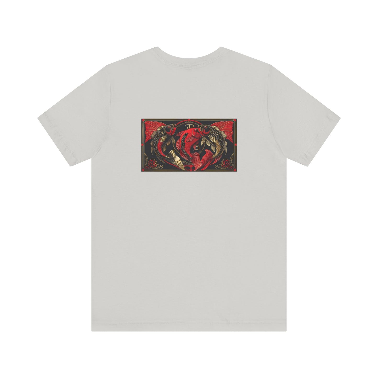 Pisces - Gothic Zodiac, Red Graphic on the back T-Shirt. Zodiac in the Shadows