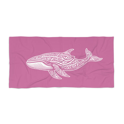 Tribal Waves Beach Towel - WHALE