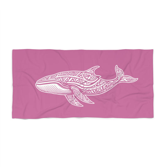 Tribal Waves Beach Towel - WHALE