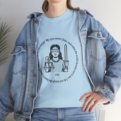 Justice - ArcanaPop T-Shirt – Where Tarot Magic Meets Pop Art