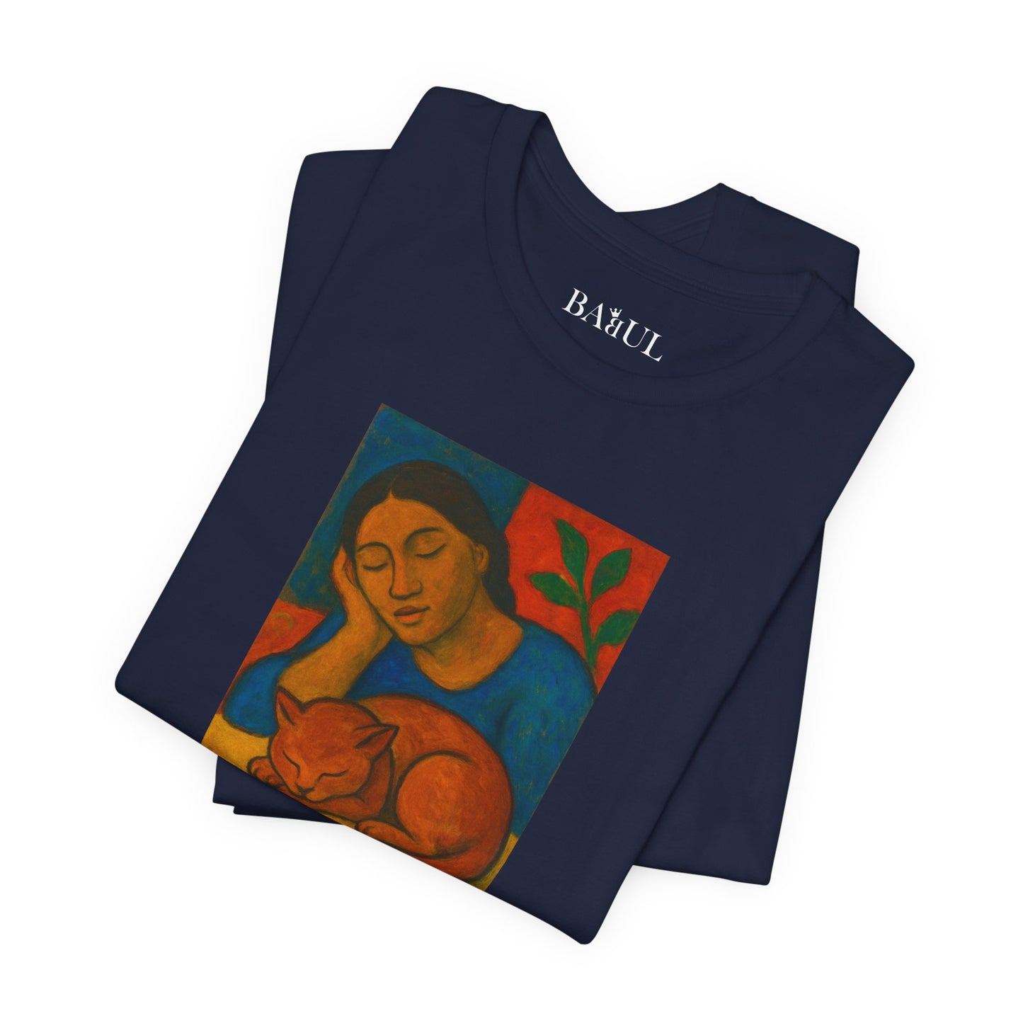 CATART Unisex Jersey Cat T-Shirt - GAUGUIN - Iconic Painting Reimagined with Cats
