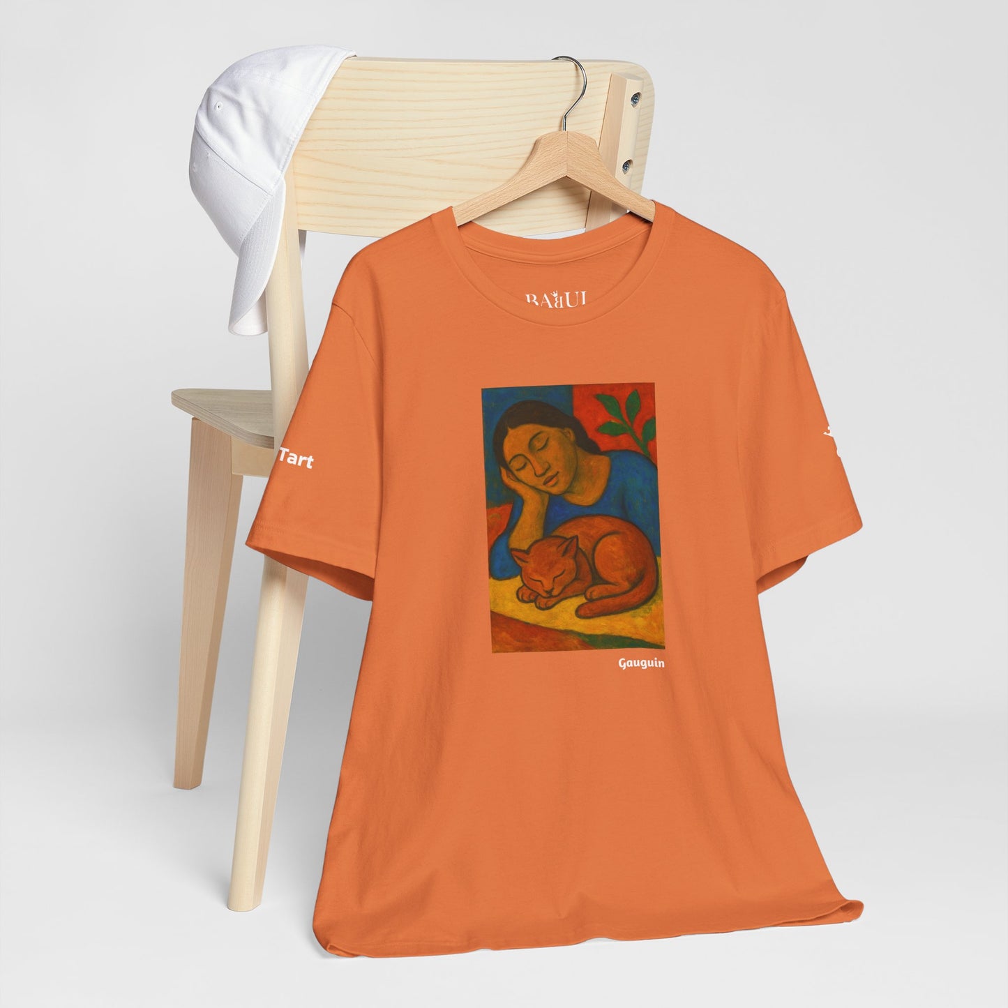 CATART Unisex Jersey Cat T-Shirt - GAUGUIN - Iconic Painting Reimagined with Cats