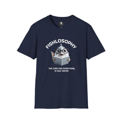 Fishlosophy Unisex T-Shirt - Ocean Vibes and Life's Questions Design - The Cure For Everything Is Salt Water