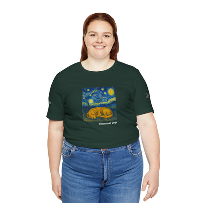 DOGART Unisex Jersey Dog T-Shirt - VAN GOGH - Iconic Painting Reimagined with Dogs