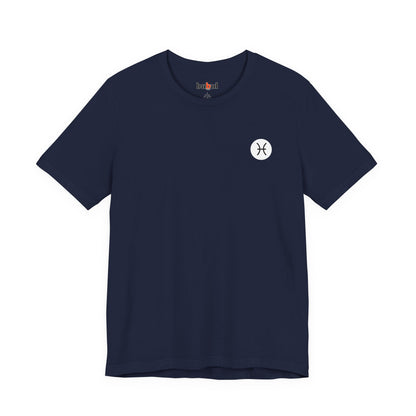 Pisces - Gothic Zodiac, Red Graphic on the back T-Shirt. Zodiac in the Shadows